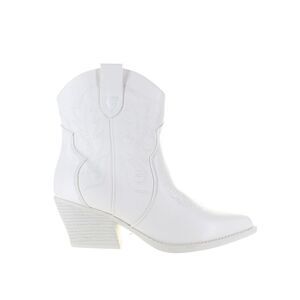 London Rag Womens Aries White Cowboy, Western Boots Size 7 Medium (B, M)